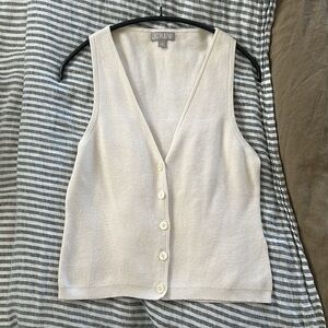 Like new! JCrew fitted button up sweater vest - size Medium - natural/ivory